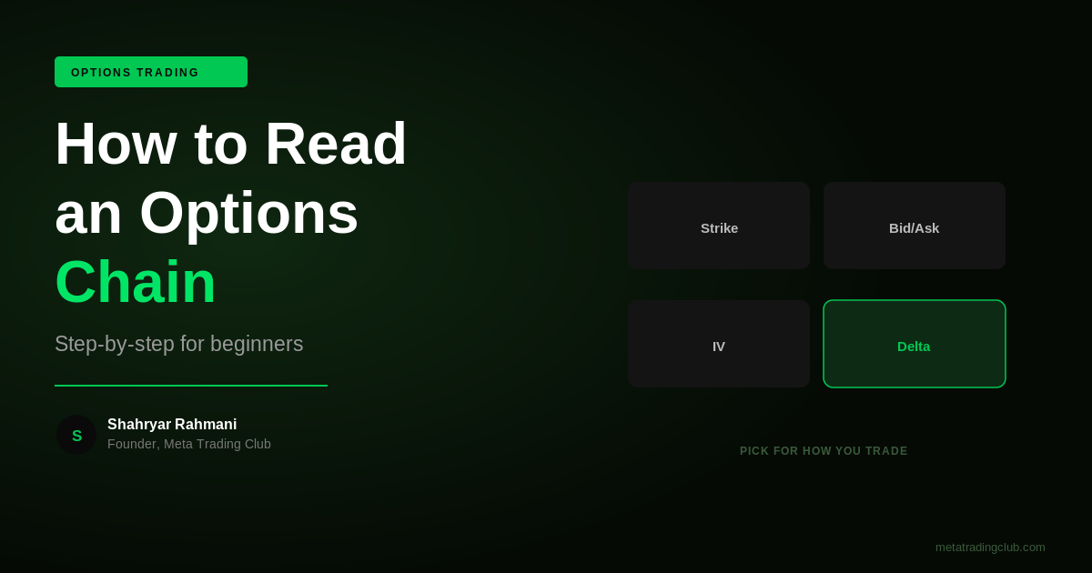 How to Read an Options Chain Step by Step - Meta Trading Club