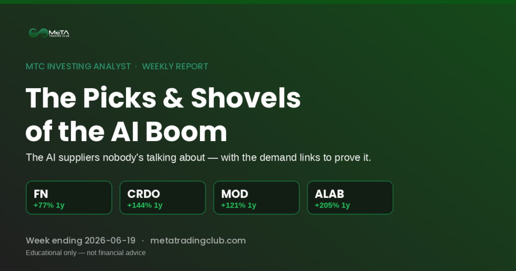 AI infrastructure suppliers picks and shovels - MTC Investing Analyst weekly cover