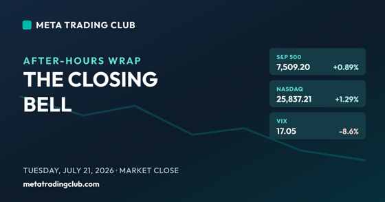 S&P reclaims 7500 as chips lead July 21 2026