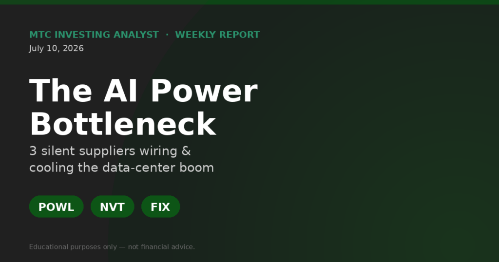 AI power and cooling supply chain stocks POWL, NVT and FIX - MTC Investing Analyst weekly report