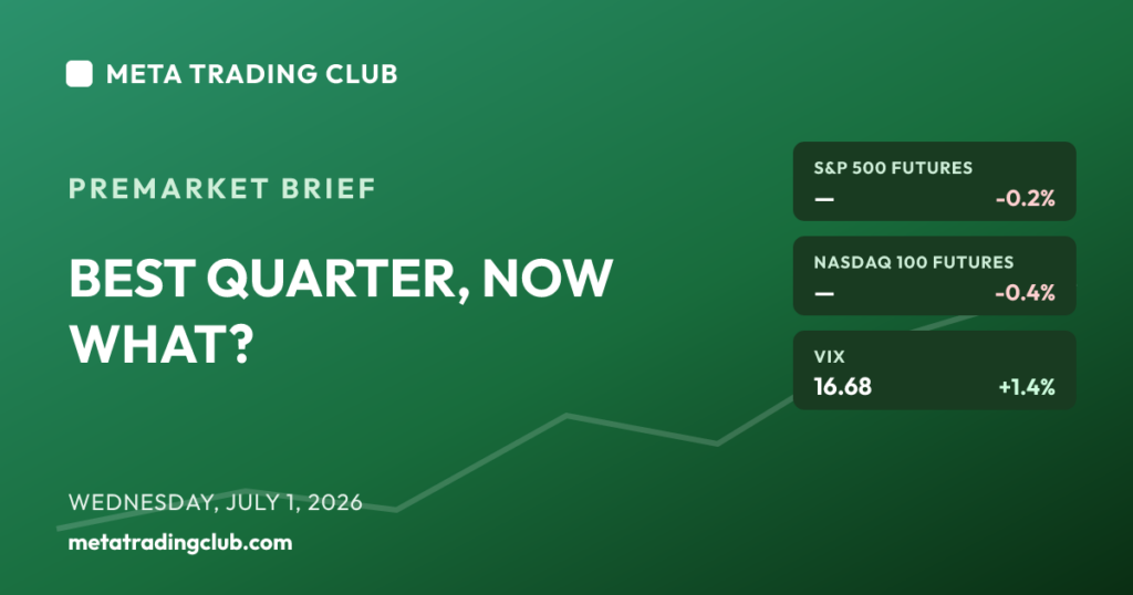 MTC Premarket Brief July 1 2026 — best quarter since 2020, futures cool