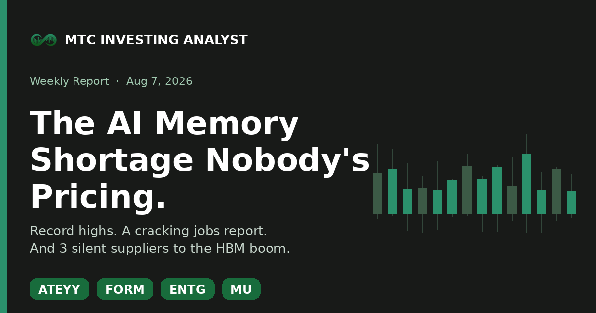 MTC Investing Analyst — Memory Supercycle: 3 Silent Supplier stocks (ATEYY, FORM, ENTG) featured image
