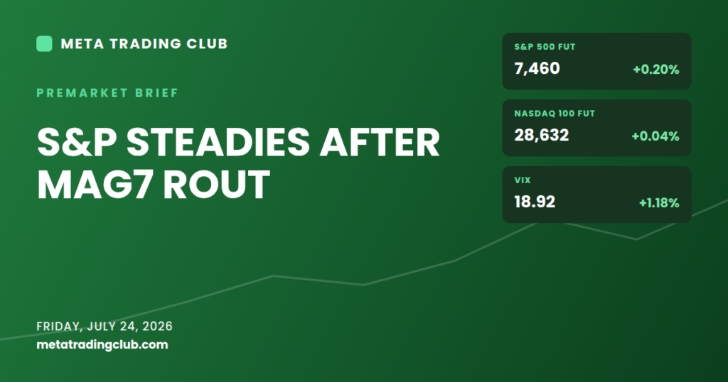 Meta Trading Club premarket brief for July 24, 2026: S&P steadies after the Mag7 rout