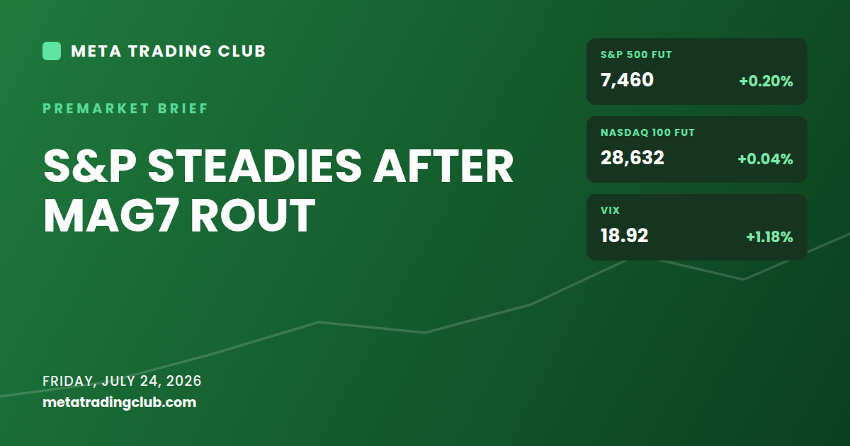 Meta Trading Club premarket brief for July 24, 2026: S&P steadies after the Mag7 rout