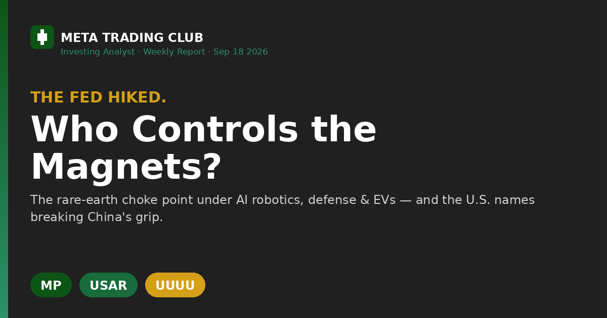 Rare earth magnet stocks MP Materials, USA Rare Earth and Energy Fuels — the NdFeB magnet supply choke point behind AI robotics, defense and EVs