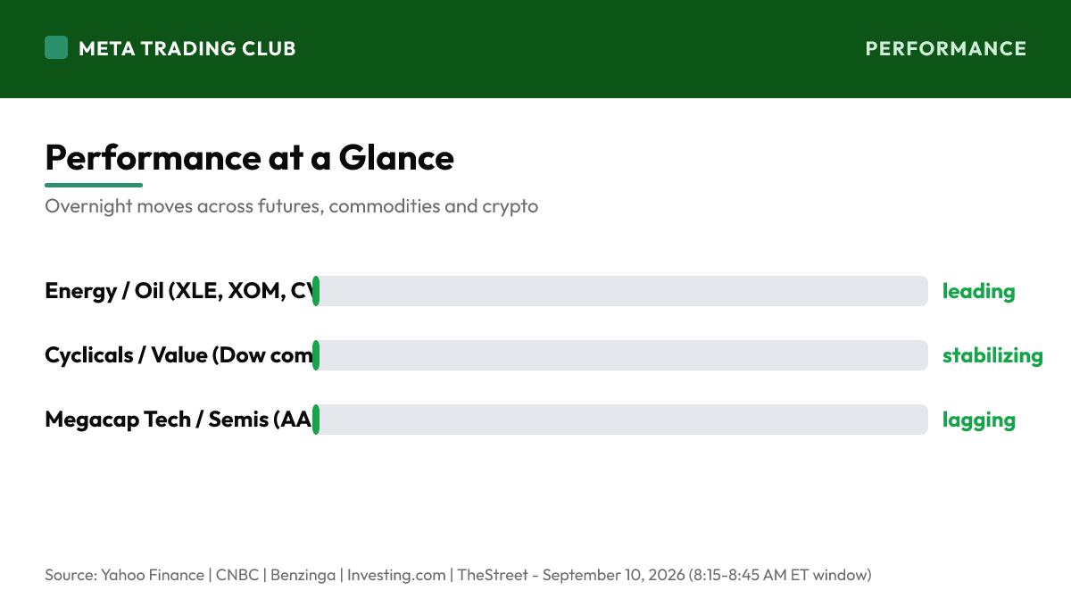Overnight performance chart Thursday, September 10, 2026