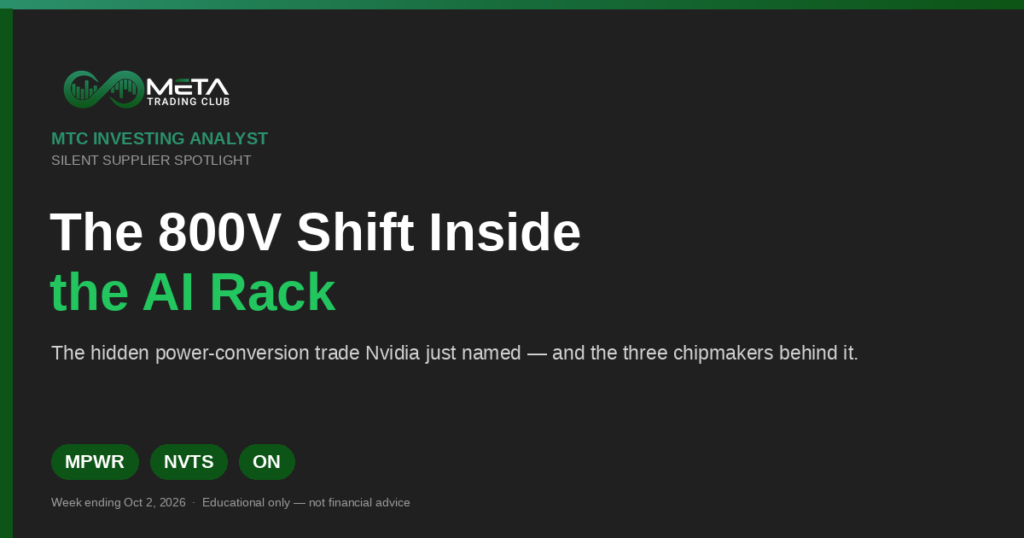 AI power stocks: the 800V shift inside the AI rack