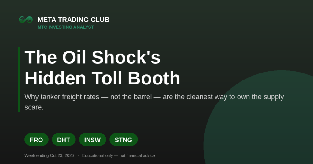 Oil supply shock and tanker freight toll booth — MTC Investing Analyst