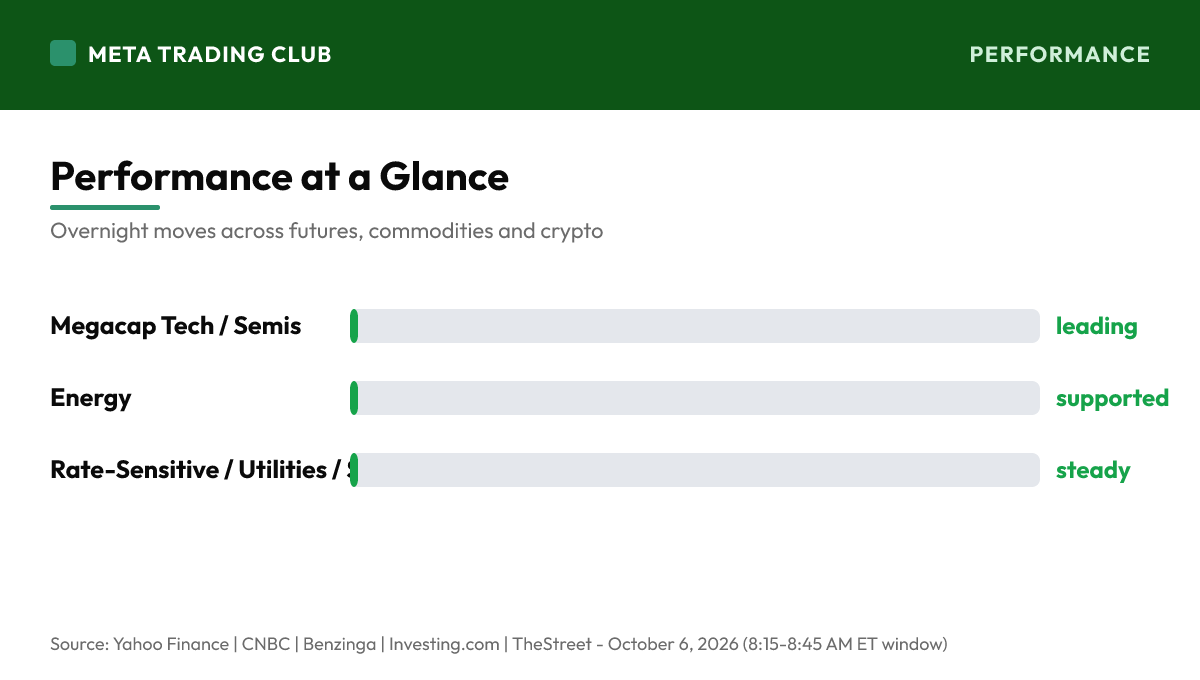 Overnight performance chart Tuesday, October 6, 2026