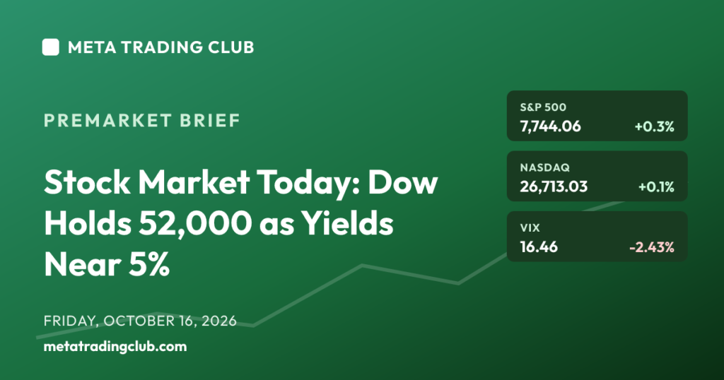 Stock market today premarket brief featured image for October 16 2026